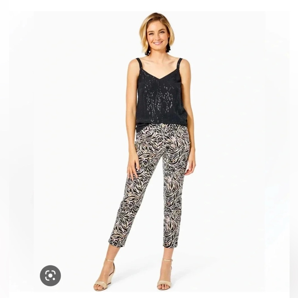 NWT Lilly Pulitzer Kelly Stretch Pant “Can you Zee me” Patterned Capris